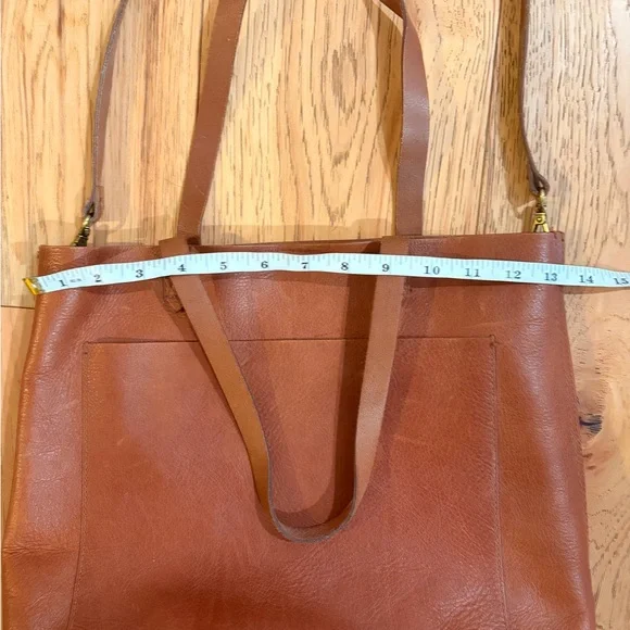 Madewell Brown Leather Tote Bag with cross body strap - Picture 2 of 4